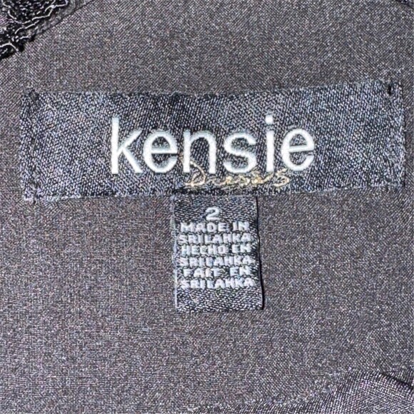 Kensie Dress Womens Size 2 Black Shift Knee Length Cap Sleeve Lace Yoke Goth - Picture 8 of 13